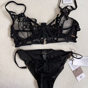 NWT Bluebella Lingerie Set - Black, Size XS